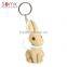 Novelty cute rabbit animal design pvc plain metal material key rings