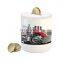 custom logo print round cylinder white sublimation ceramic money box coin saving piggy bank
