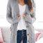 Women's solid color twist button cardigan sweater