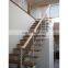 Metal Stairs Mono Stringer Straight Staircases with post glass railings