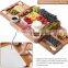 Amazon hot sale wooden cheese board and knife sets acacia charcuterie boards serving tray with double side marble slab