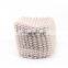 Modern Style Soft Comfortable Square Grey Pouffe Knit Fabric Ottoman Pouf For Bedroom