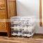 Factory Sell Transparent Color Multi-function Stackable Large Capacity Drop Shoe box PP Plastic  Shoe Storage Box Clear with lid