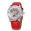 SHENHUA 9592N Lady Mechanical Wrist Watch Women Skeleton Automatic Self-Wind Watches with Rhinestone