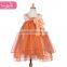 Nice design beautiful orange gift skirt tutu dress for girls