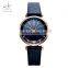 SHENGKE Jewelry Blue Handwatches Diamond Cutting Mineral Glass Watches Valentines Gift Wristwatch K0099L