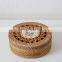 High Quality Woven Rattan storage basket box With ceramic centerpiece suitable for storing small items Wholesale