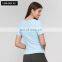 Ribbed O Neck Custom Quick Dry Causal Tshirts Compressed Slim Sports Tops For Women