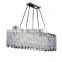 Contemporary Modern Rectangle LED Crystal Chandelier Luxury Silver Flush Mount Ceiling Light for Reading and Dining Room