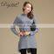 2024 Custom O-Neck Jumper Long Think Women's 100% Cashmere Sweater Solid Gray Knitted Casual Style for Winter