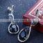 Daily Wear Casual Style Silver Pins Jet Black Cubic Zirconia Party Jewelry Drop Earrings