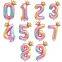40 Inch Conjoined Crown Pink Blue Rainbow Digital Aluminum Foil Balloon Birthday Party Wedding Decoration Large Number Balloon