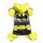 Large Dog Batman Raincoat with Waterproof Windcoat Material and Mesh Fabric Lining fit for Spring Summer and Early Autumn