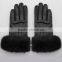 ladies sheepskin guneine leather gloves with fur