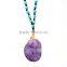 NE2276 Fashion colorful turquoise beads knotted purple druzy necklace                        
                                                Quality Choice