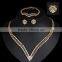 Gold Resin Ring And Necklace Girls Jewelry Set With Pink Gemstone