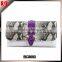 trendy lady wallet money bag snake leather mobile pouch brand clutch bag