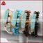 2016 Women's Double Row Agate Bead & Gold Beaded Stretch Bracelet Jewelry