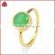 Gold green chrysoprase stacking ring