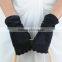 Lady stylish flannel gloves with ruffle on wristband