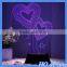Hogift battery table lamp 3d romantic heart shaped USB acrylic table lamp wholesale MHo-231