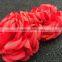 Hot Red Burnt Fabirc Satin Flowers For Clothing,Two Flower Rose For Headband