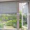 window blind or shutter constructed from angled slats of platic
