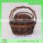 Brown set wicker basekts for fruit and flower
