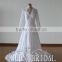 Appliqued Lace Bling Sequin Beaded Long Sleeve Muslim Wedding Dress Ball Gown