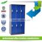 China factory custom-made different color 2 tiers clothes wardrobe 6 door changing room locker