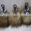 Real raccoon Fur Ball / Fluffy Ball Fur Keychain / Monster Fur Keychain