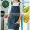 Unisex washed denim chef kitchen apron with pockets for sale