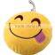 Plush Emoji Keychain/Free Sample Custom Emoji Key Chain Strap Different Emoticon Plush Emoji Keychain/Embroidery Emoticon