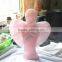 Natural rose quartz angel sculpture, rose crystal angel carving