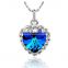 Classic Blue Tiny Heart Of Ocean Pendant Necklace Accessories Jewelry For Women
