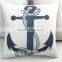 Nautical print throw pillow case/cushion cover Nautical Pillow Mediterranean style Anchors Compass