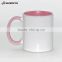 Top Grade inner and handle colorful Sublimation Coating Mug