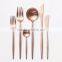 LFGB FDA approved PVD coating cutler set gold/ rose gold/ copper cutlery