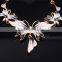 Classic gold plated butterfly jewelry set women elegant charm necklace and drop earring