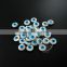 12mm blue white mother of pearl shell Turkish evil eye beads flat round loose beads for DIY earring ,ring DIY findings 3000042