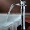 chromed plated waterfall basin mixer, single lever basin tap, copper material tap