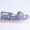 Espadrilles with embroidery flowers folk style