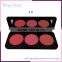 3 colors makeup blush palette container with mirror
