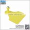2# yellow poultry tpu plastic ear tags for pigs with metal pin