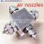 Internal mixing flat spray air atomizing nozzle