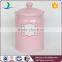 Pink ceramic storage container sets biscuit tea sugar and coffe jars