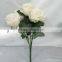 5 branches bunch rose flower artificial white color