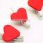 wooden red heart photo meno clip for home decor