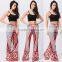 Boho rayon mermaid flared pants for lady