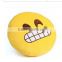 Promotional stuffed small smile message face cheap funky plush emoji keychain